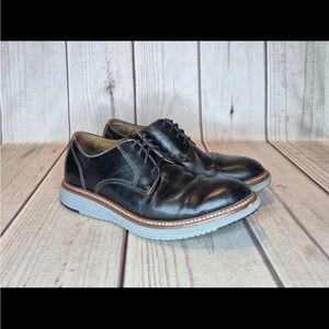 JOHNSTON & MURPHY MEN'S SIZE 10M  PF50 UPTON BLACK LEATHER LACE UP SHOES